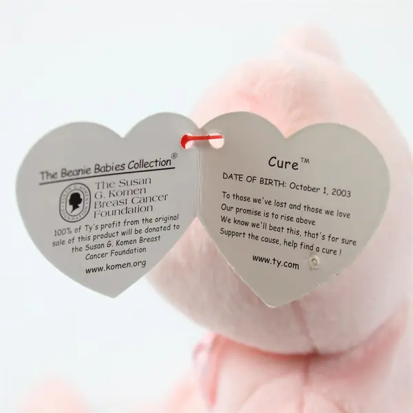 TY Beanie Babies Cure 2003 Pink Bear With Tag Plush Doll Toy