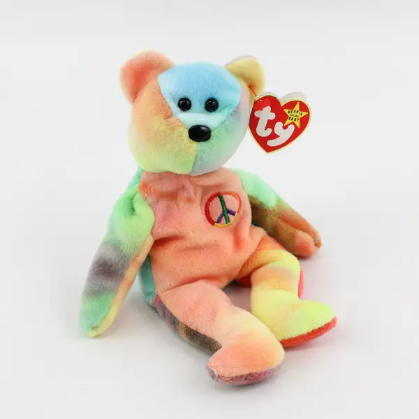 TY Beanie Babies Peace 1996 Tie Dye Bear Style 4053 With Tag Plush Doll Toy