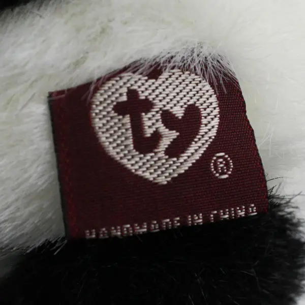 TY Beanie Babies Attic Treasures Checkers 1993 Black/White Panda W/ Tag Plush