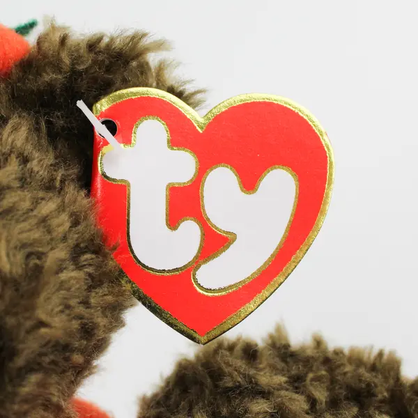 TY Beanie Babies Attic Treasures Peter 1993 Brown Bear Wearing Pumpkin W/ Tag