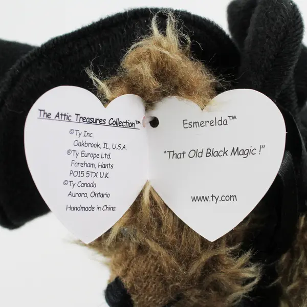 TY Beanie Babies Attic Treasures Esmerelda 1993 Bear W/ Witch Costume W/ Tag