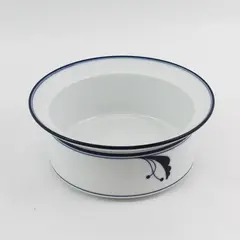 Dansk Flora Bayberry Blue Rimmed White Porcelain 7.75" Bowl