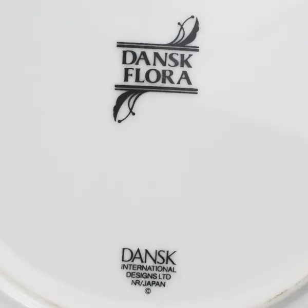 Dansk Flora Bayberry Blue Rimmed White Porcelain 7.75" Bowl