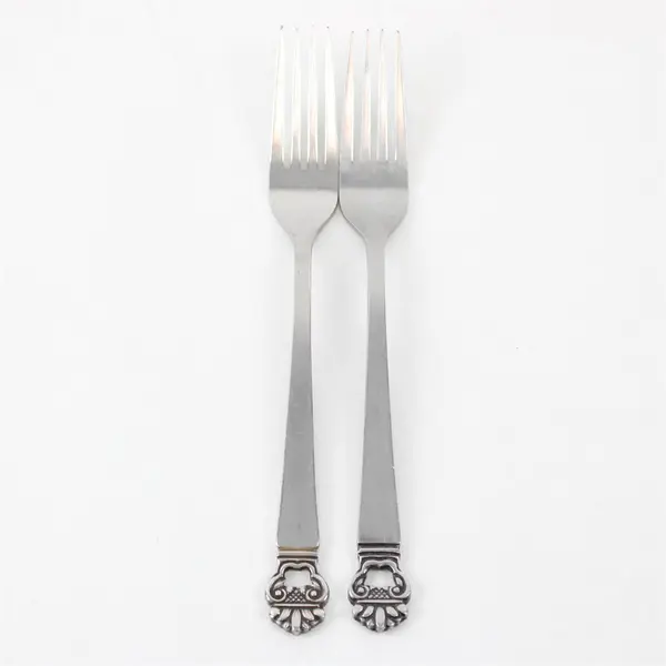 Lot of 2 National Stainless King Eric Pattern Stainless Dinner Forks 7.5" Rare