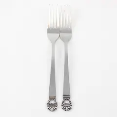 Lot of 2 National Stainless King Eric Pattern Stainless Dinner Forks 7.5" Rare