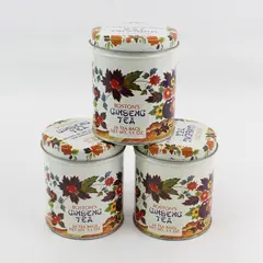 Lot of 3 Vintage Boston's Ginseng Tea Tin Canisters Empty with Lids