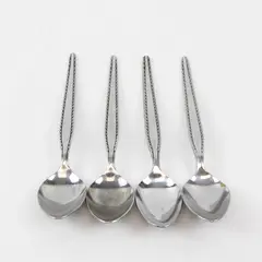 Lot of 4 National Stainless Granada Pattern Stainless Teaspoons 6.25" Good