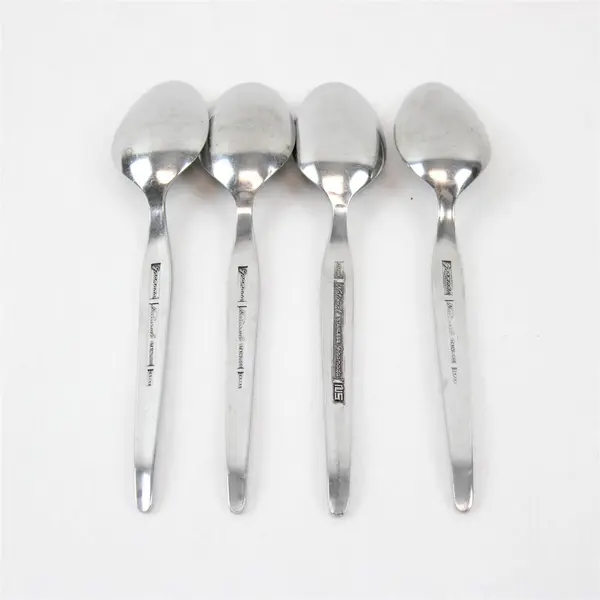 Lot of 4 National Stainless Granada Pattern Stainless Teaspoons 6.25" Good