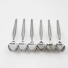 Lot of 6 National Stainless Granada Pattern Stainless Teaspoons 6.25" Good