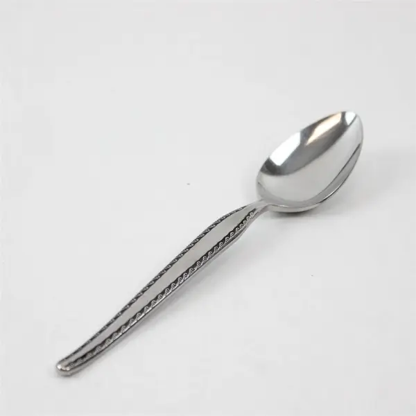 Lot of 6 National Stainless Granada Pattern Stainless Teaspoons 6.25" Good