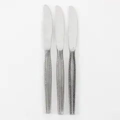Lot of 3 National Stainless Granada Pattern Stainless Dinner Knives 8.25" Rare