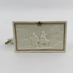 1992 Roman Inc. Lighted Bas Relief Flight Into Egypt By Irene Spencer