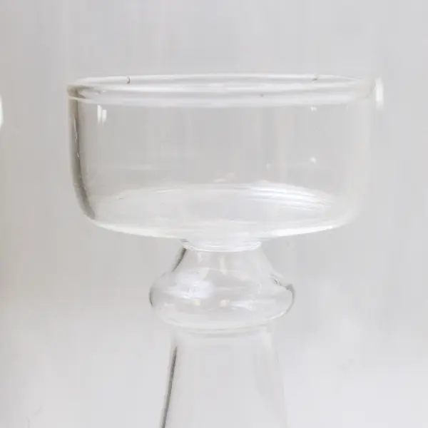 Lot Of 2 Unbranded Matching Clear Glass Tea Light Candle Holder Cylinder 8" Tall