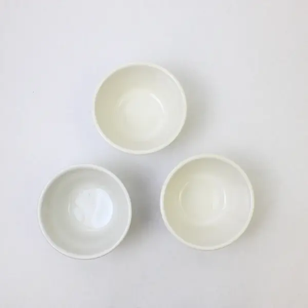 Lot Of 3 Ultima China Solid White Ceramic Bouillon Cup/Dipping Bowls 4.25" 