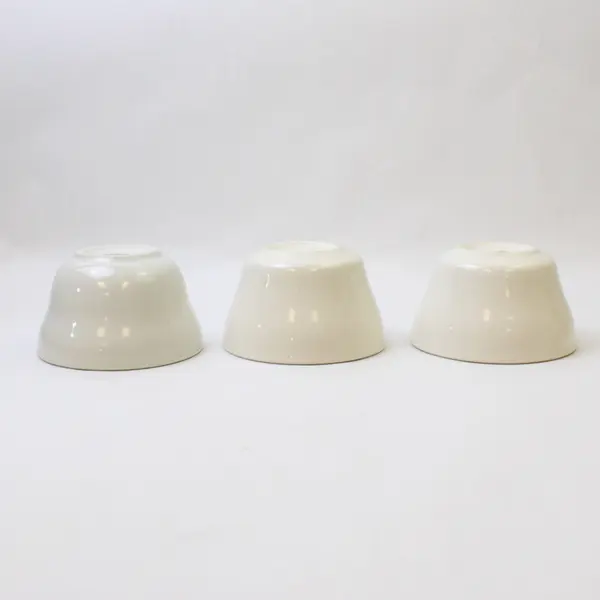 Lot Of 3 Ultima China Solid White Ceramic Bouillon Cup/Dipping Bowls 4.25" 