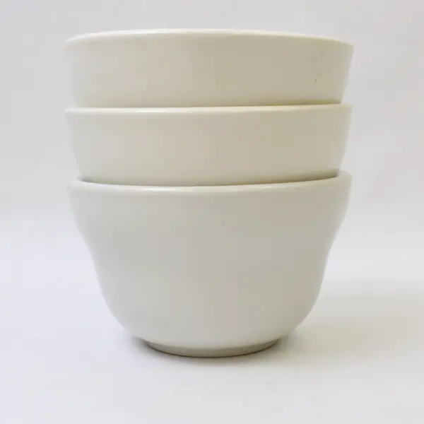 Lot Of 3 Ultima China Solid White Ceramic Bouillon Cup/Dipping Bowls 4.25" 