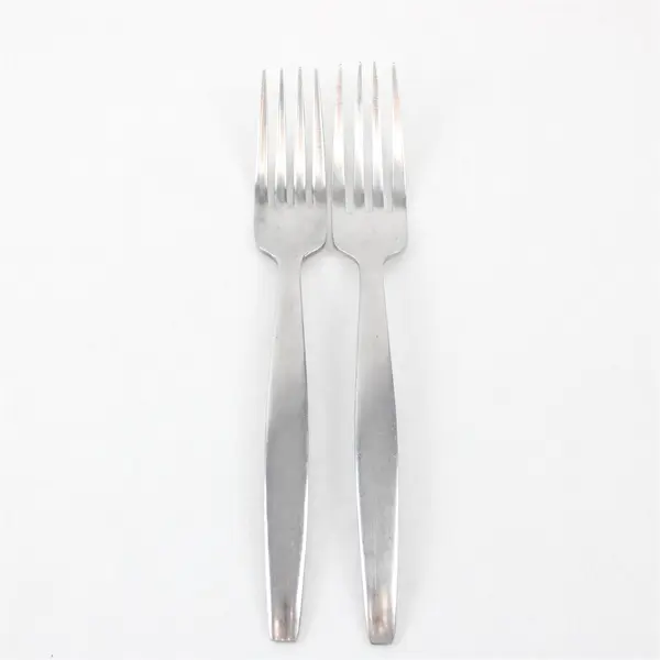 Lot of 2 National Stainless Portrait Pattern SS Dinner Forks 7.5" Rare
