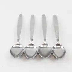 Lot of 4 National Stainless Portrait Pattern Stainless Teaspoons 6" Rare Item