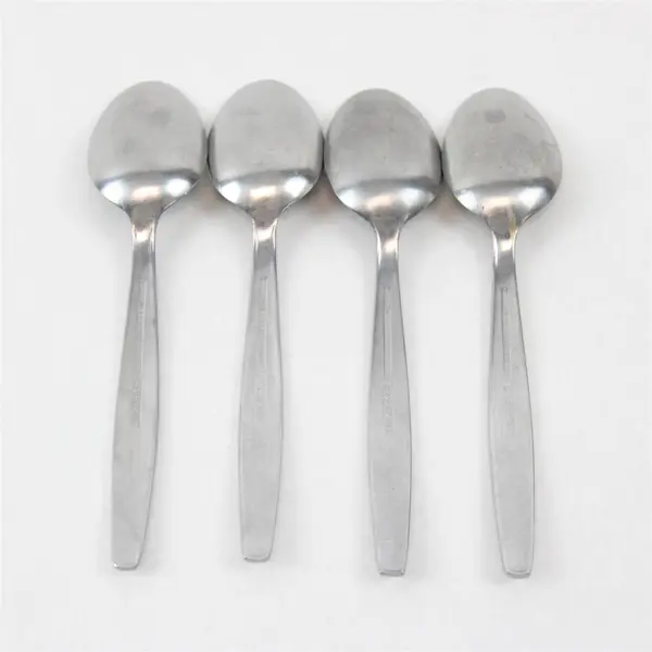 Lot of 4 National Stainless Portrait Pattern Stainless Teaspoons 6" Rare Item