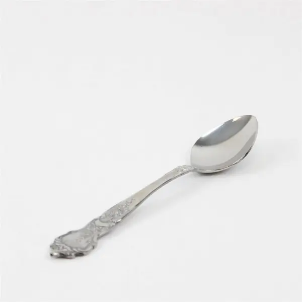 Lot of 7 National Stainless Rose & Leaf Pattern Stainless Teaspoons 6.5"