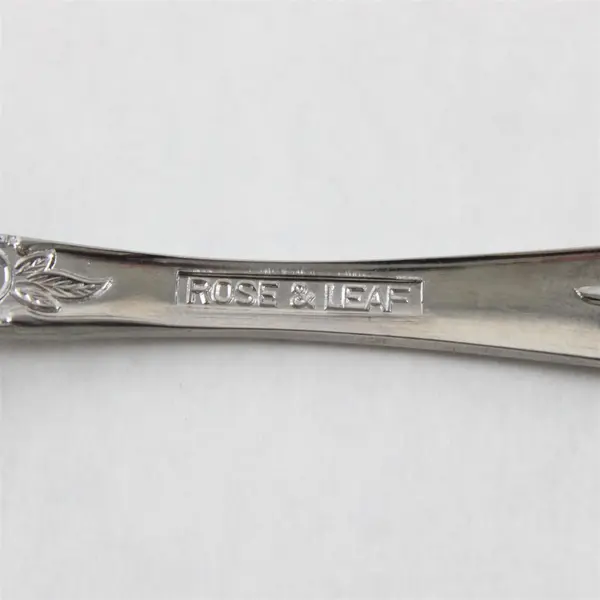 Lot of 7 National Stainless Rose & Leaf Pattern Stainless Teaspoons 6.5"