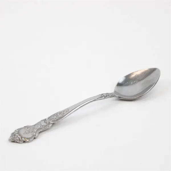 Lot of 4 National Stainless Rose & Leaf Pattern Stainless Teaspoons 6.5" 