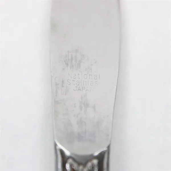 Lot of 3 National Stainless Rose & Leaf Pattern Stainless Dinner Knives 9"
