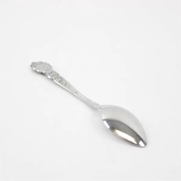 Lot of 6 National Stainless Rose & Leaf Pattern SS Teaspoons 6.5"