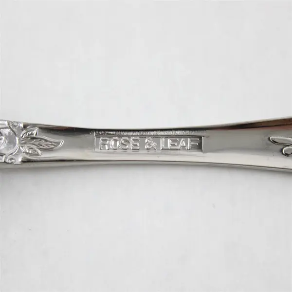 Lot of 6 National Stainless Rose & Leaf Pattern SS Teaspoons 6.5"