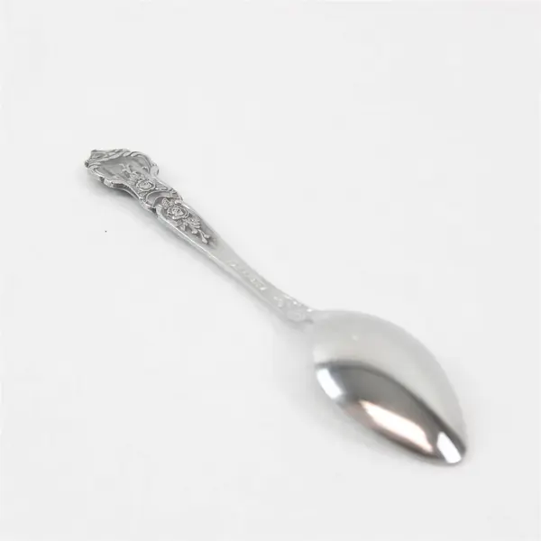 Lot of 7 National Stainless Rose & Leaf Pattern SS Teaspoons 6.5"