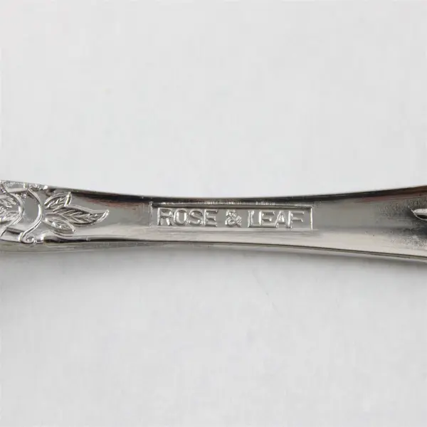 Lot of 7 National Stainless Rose & Leaf Pattern SS Teaspoons 6.5"