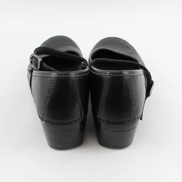 Dansko Black Leather Savannah Mary Jane Clogs Women's Size 7.5-8, 41