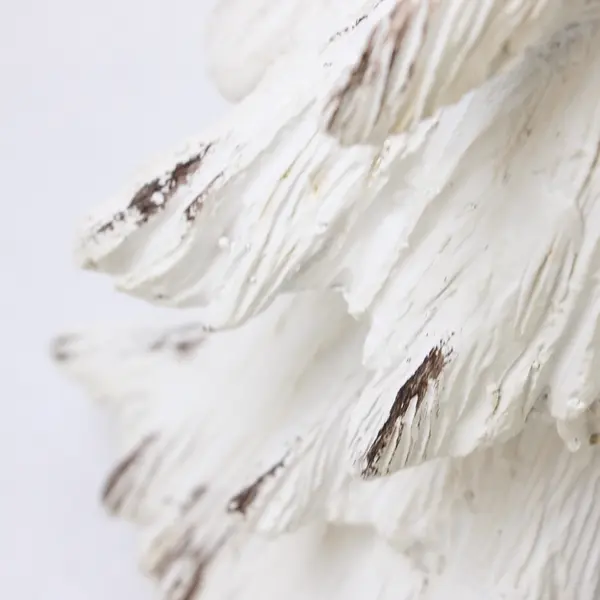 Hand-Painted White Christmas Tree Sculpture 16.5"
