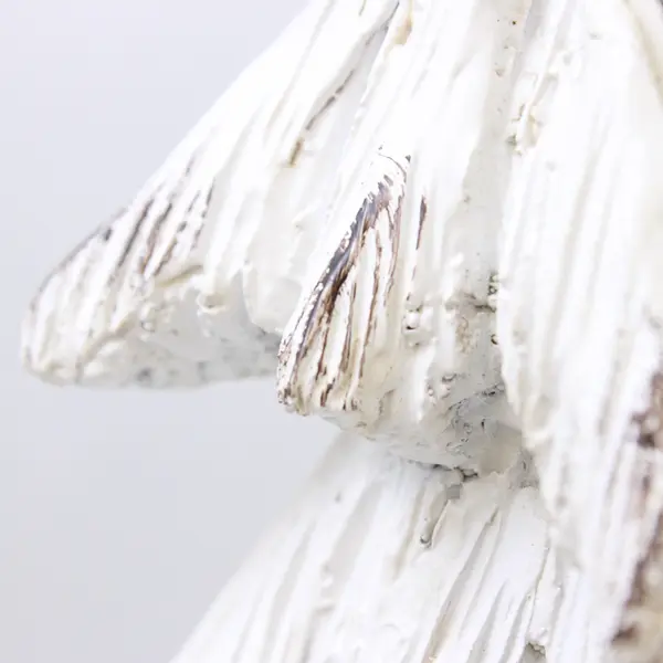 Hand-Painted White Christmas Tree Sculpture 16.5"