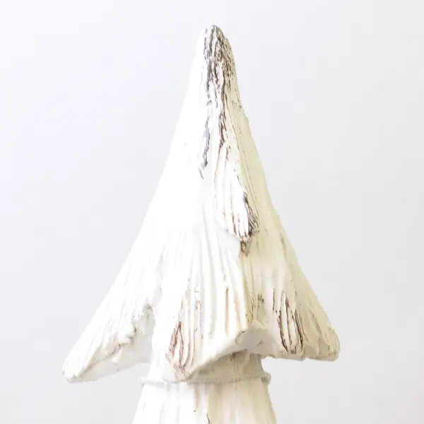 Hand-Painted White Christmas Tree Sculpture 16.5"