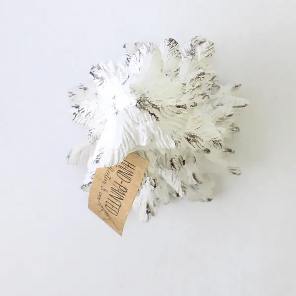 Hand-Painted White Christmas Tree Sculpture 16.5"