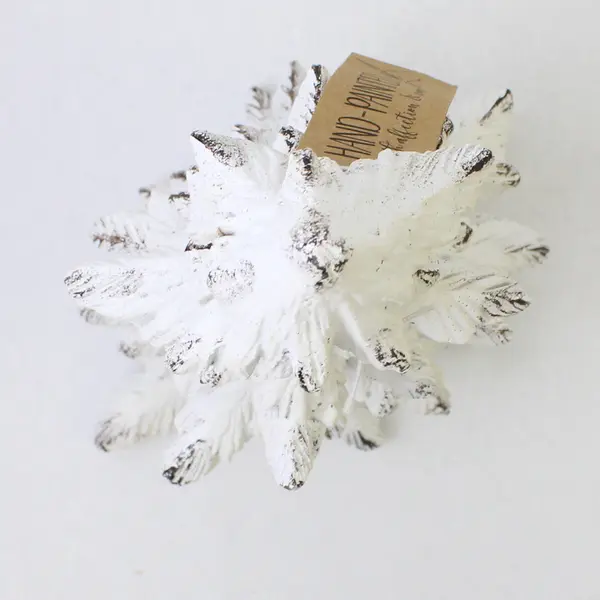 Hand-Painted White Christmas Tree Sculpture 10.5"