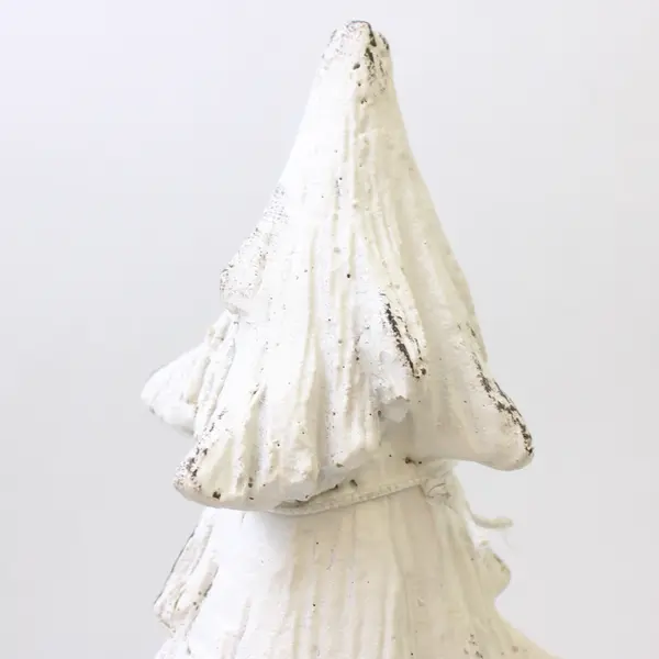 Hand-Painted White Christmas Tree Sculpture 10.5"
