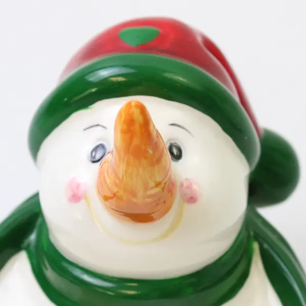 Unbranded Ceramic Snowman With Scarf & Hat Bar Soap Dish Holder 7.25" Long