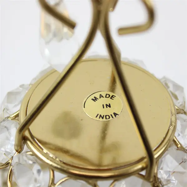 Clear Beaded and Gold-Tone Hanging Votive Candle Holder