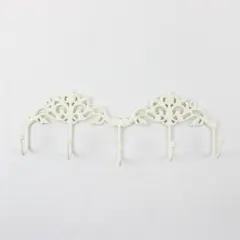 Shabby Chic White Cast Iron Scroll Design Wall Hooks