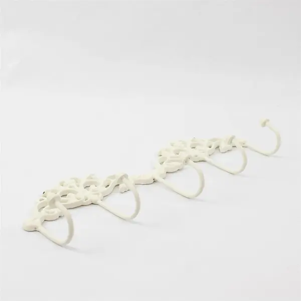 Shabby Chic White Cast Iron Scroll Design Wall Hooks