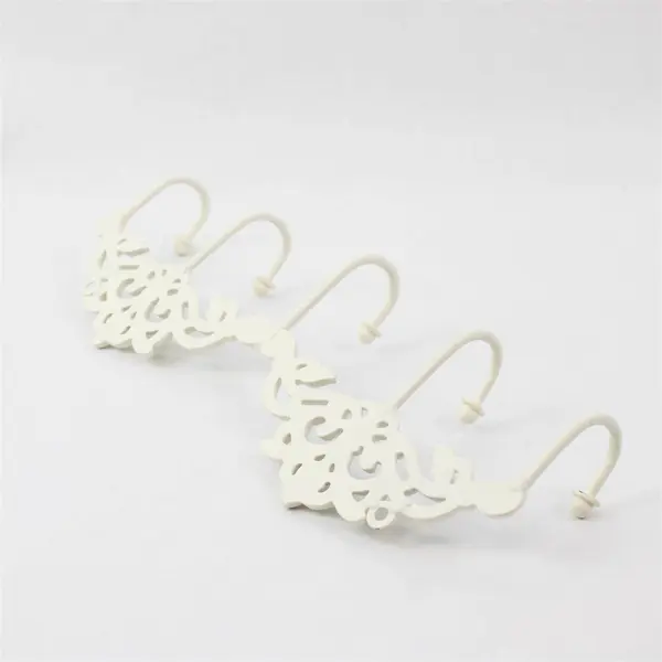 Shabby Chic White Cast Iron Scroll Design Wall Hooks