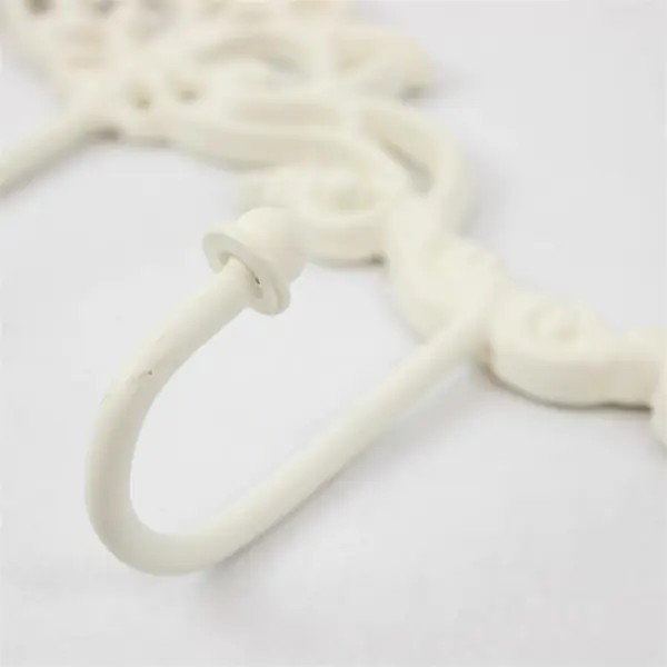 Shabby Chic White Cast Iron Scroll Design Wall Hooks