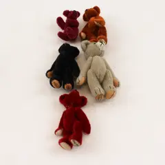 Lot of 5 Little Gem Teddy Bears Handmade Jointed Figurines by Chu-Ming Wu