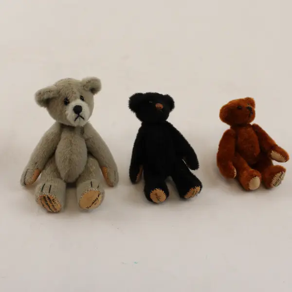 Lot of 5 Little Gem Teddy Bears Handmade Jointed Figurines by Chu-Ming Wu