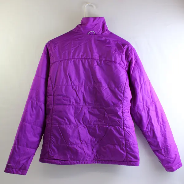Columbia Women's L Purple Interchange Omni-Heat Collared Puffer Full Zip Jacket