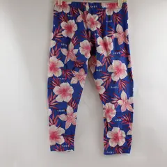 No Boundaries Pink & Blue Tropical Floral Print Capri Leggings Juniors Med 7-9