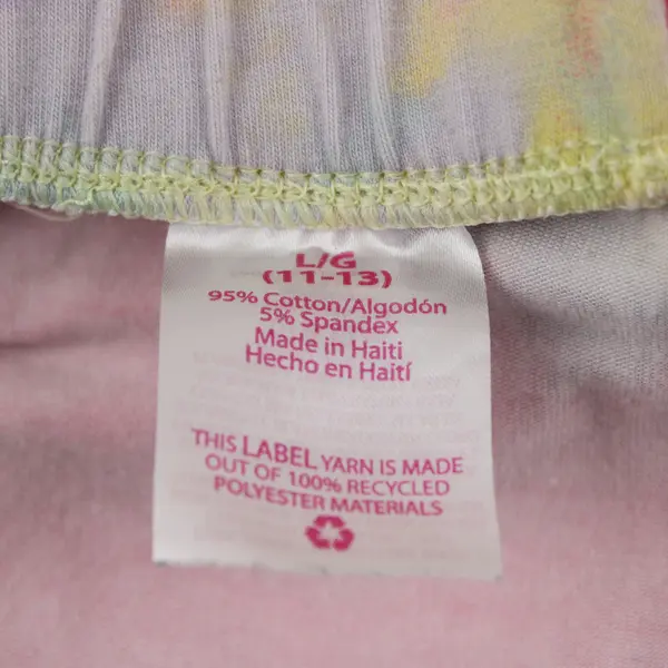 No Boundaries Yellow Pink & Blue Tie-Dye Leggings Juniors Large 11-13