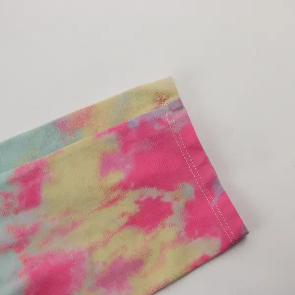 No Boundaries Yellow Pink & Blue Tie-Dye Leggings Juniors Large 11-13